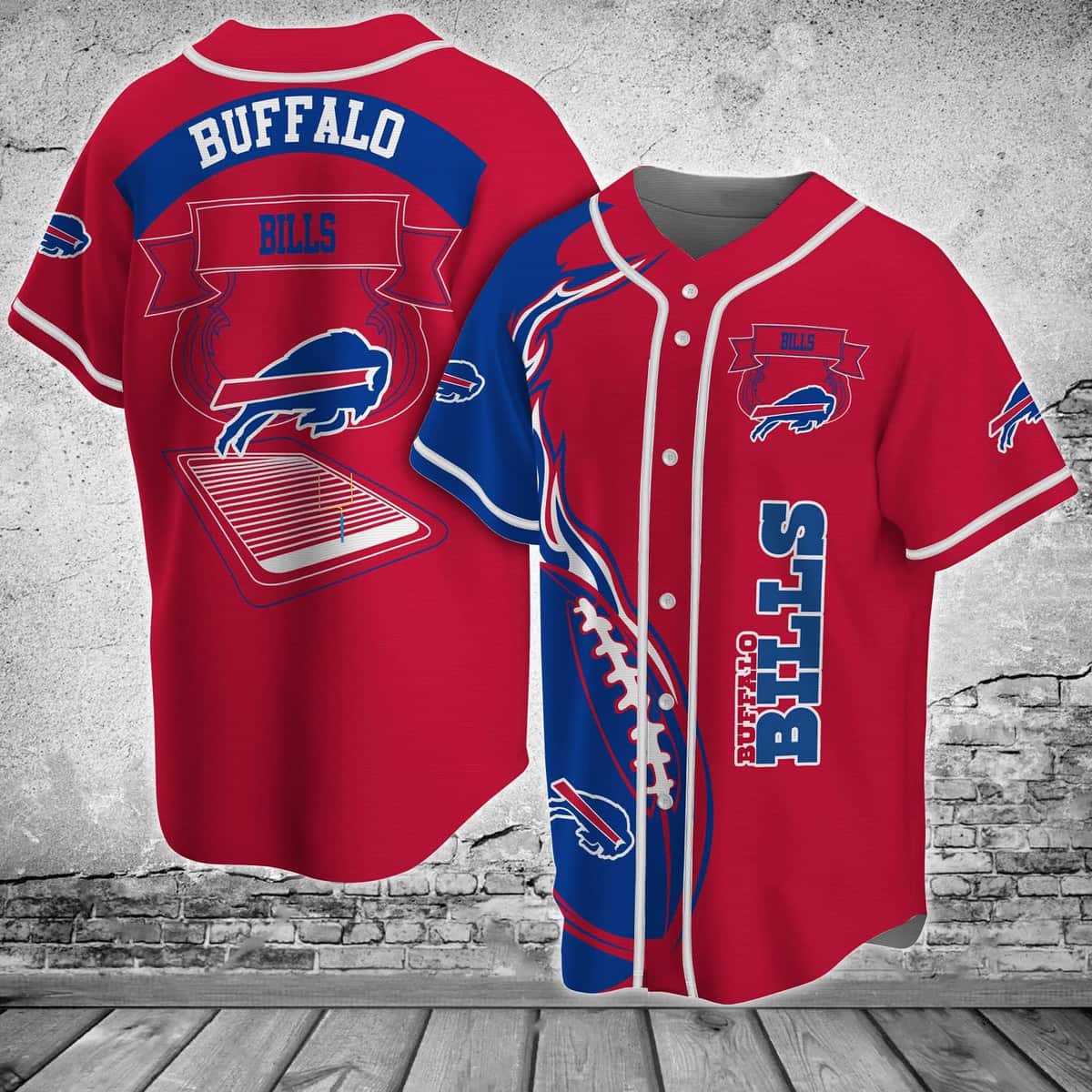NFL Buffalo Bills Baseball Jersey Sports Gift For Friend NFL Buffalo Bills Baseball Jersey Sports Gift For Friend