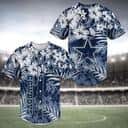 NFL Dallas Cowboys Baseball Jersey Tropical Flowers Pattern NFL Dallas Cowboys Baseball Jersey Tropical Flowers Pattern