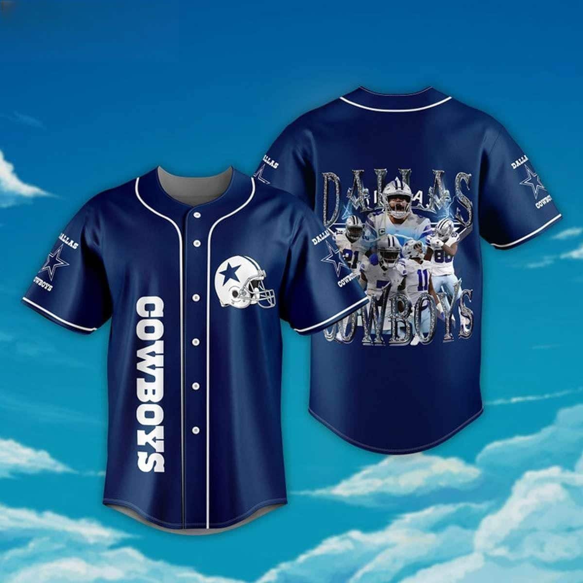 NFL Dallas Cowboys Baseball Jersey Cowboys Fans Gift NFL Dallas Cowboys Baseball Jersey Cowboys Fans Gift