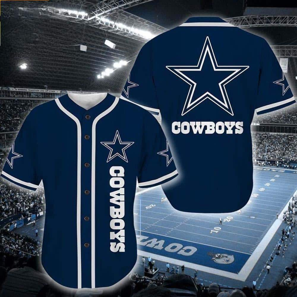 NFL Dallas Cowboys Logo Baseball Jersey Sports Gift For Him