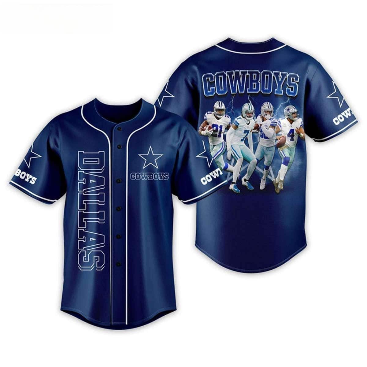 NFL Dallas Cowboys Baseball Jersey Gift For Football Players NFL Dallas Cowboys Baseball Jersey Gift For Football Players