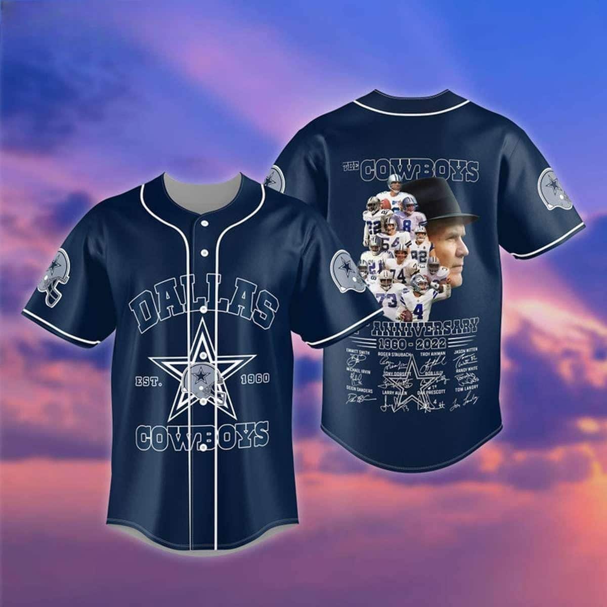 NFL Dallas Cowboys Baseball Jersey 62nd Year Anniversary NFL Dallas Cowboys Baseball Jersey 62nd Year Anniversary