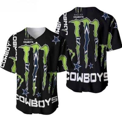 NFL Dallas Cowboys Baseball Jersey Monster Energy Logo NFL Dallas Cowboys Baseball Jersey Monster Energy Logo