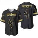 NFL Dallas Cowboys Baseball Jersey Dak Prescott Black Golden NFL Dallas Cowboys Baseball Jersey Dak Prescott Black Golden