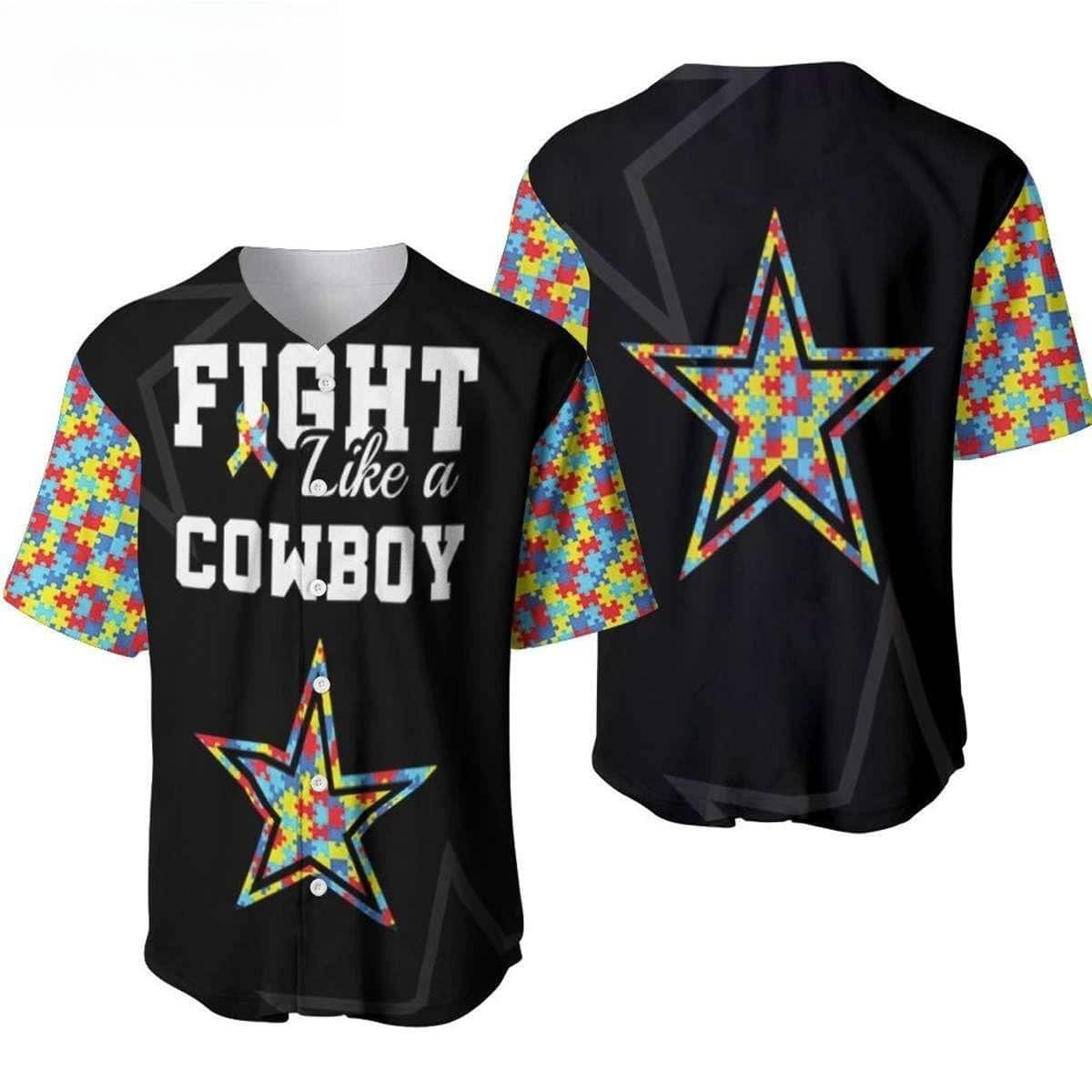 Fight Like A Dallas Cowboys Baseball Jersey Autism Support