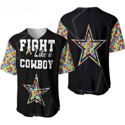 Fight Like A Dallas Cowboys Baseball Jersey Autism Support
