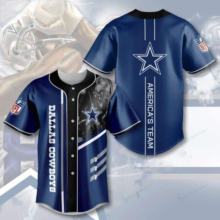 Navy NFL Dallas Cowboys Baseball Jersey Gift For Football Fans Navy NFL Dallas Cowboys Baseball Jersey Gift For Football Fans
