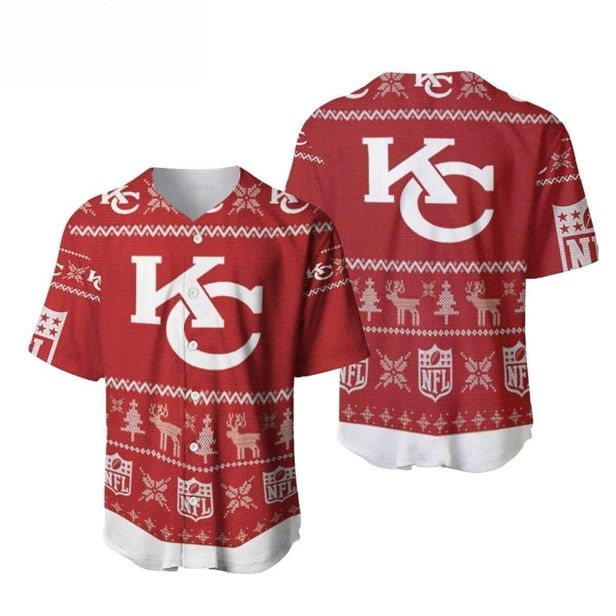 NFL Kansas City Chiefs Baseball Jersey Christmas Gift For Football Fans NFL Kansas City Chiefs Baseball Jersey Christmas Gift For Football Fans