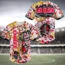NFL Kansas City Chiefs Baseball Jersey Skeleton And Tropical Flower Pattern