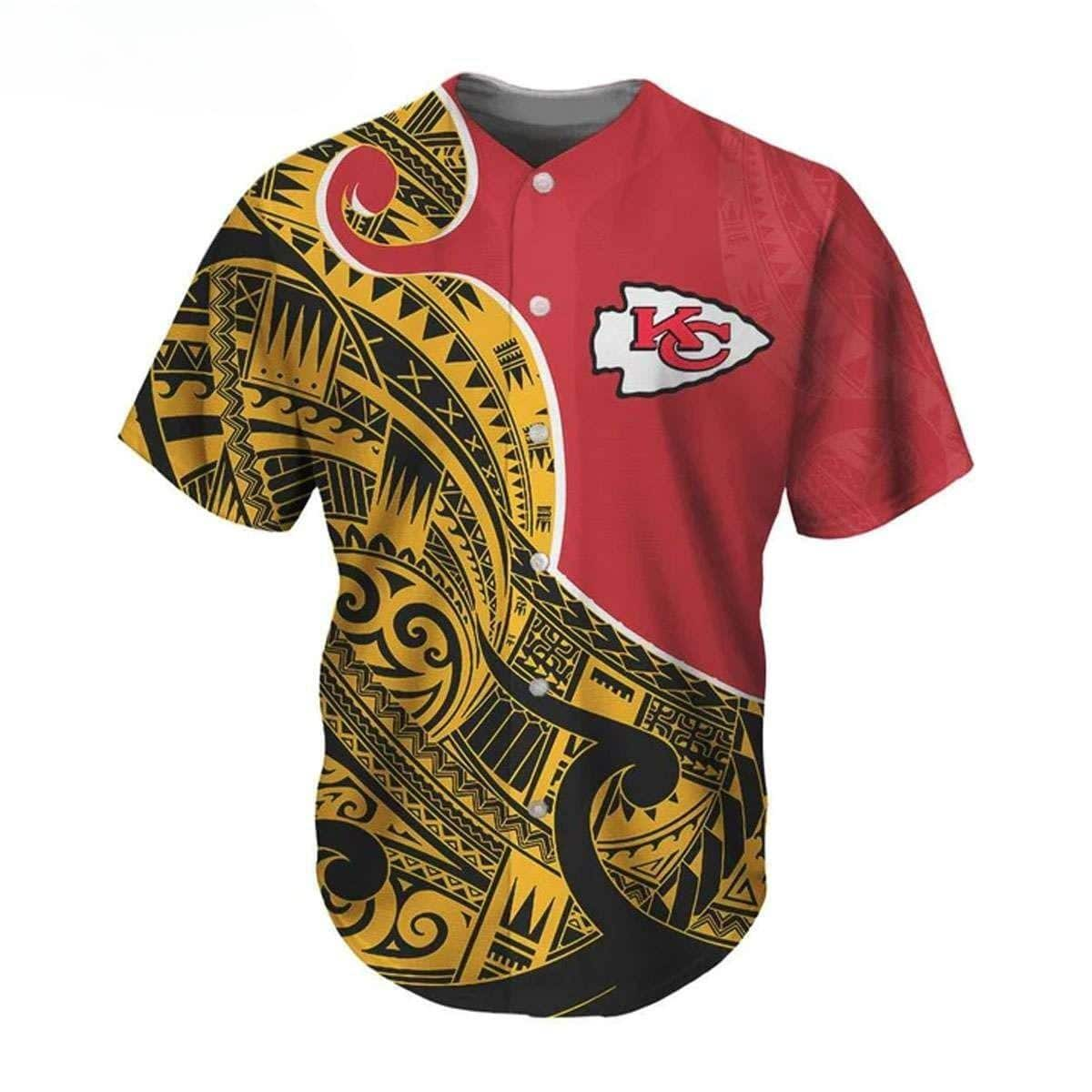 NFL Kansas City Chiefs Baseball Jersey Tribal Pattern