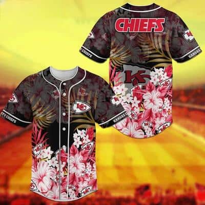 NFL Kansas City Chiefs Baseball Jersey Hibiscus Flower