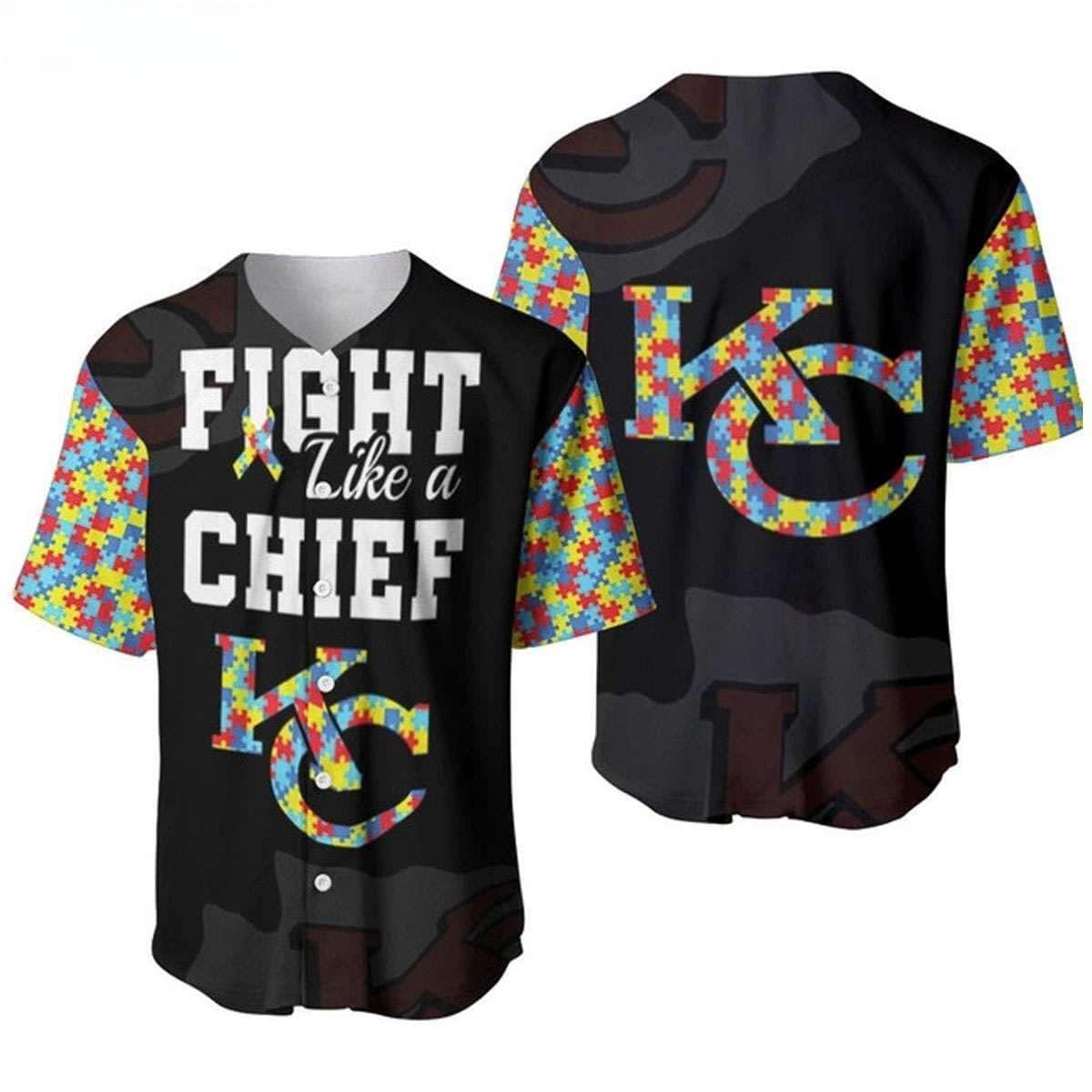 Fight Like A NFL Kansas City Chiefs Baseball Jersey Fight Like A NFL Kansas City Chiefs Baseball Jersey