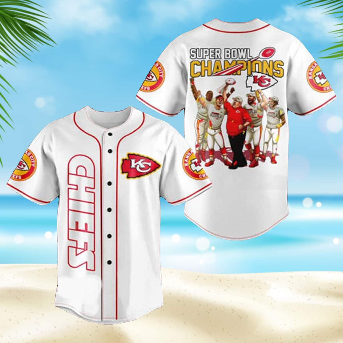 NFL Kansas City Chiefs Baseball Jersey Super Bowl Champion