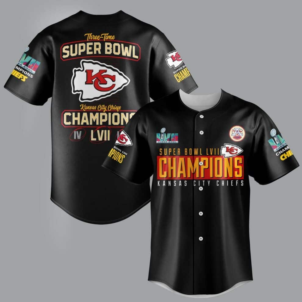 NFL Kansas City Chiefs Baseball Jersey Super Bowl Champions LVII NFL Kansas City Chiefs Baseball Jersey Super Bowl Champions LVII