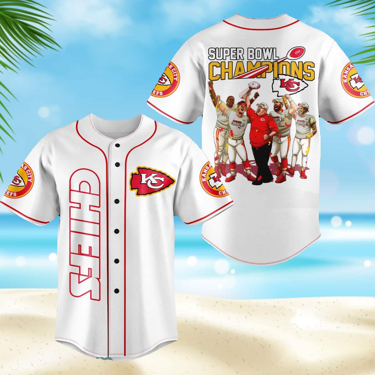 Kansas City Chiefs Super Bowl Champions Baseball Jersey Kansas City Chiefs Super Bowl Champions Baseball Jersey