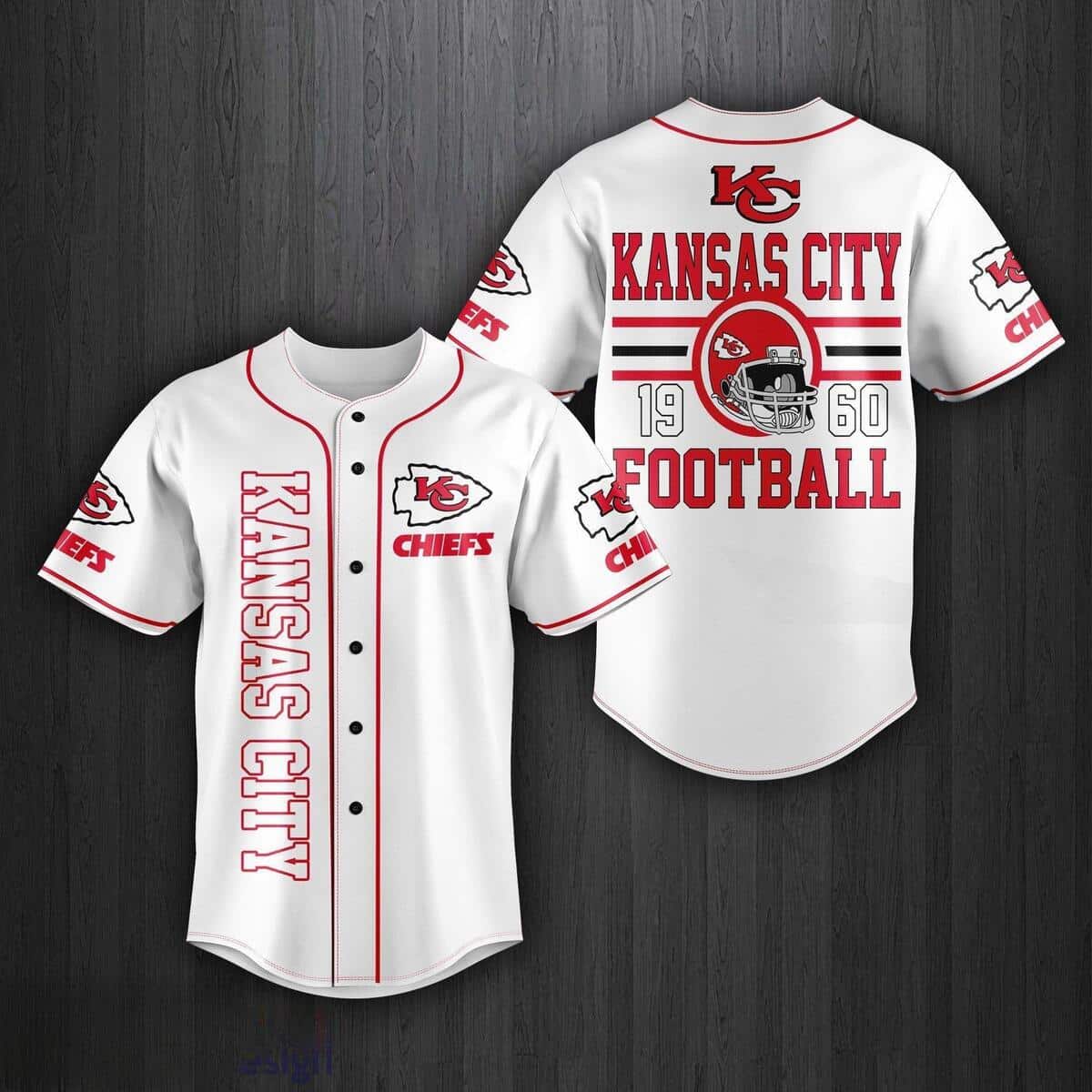 NFL Kansas City Chiefs Baseball Jersey Gift For Sport Fans NFL Kansas City Chiefs Baseball Jersey Gift For Sport Fans