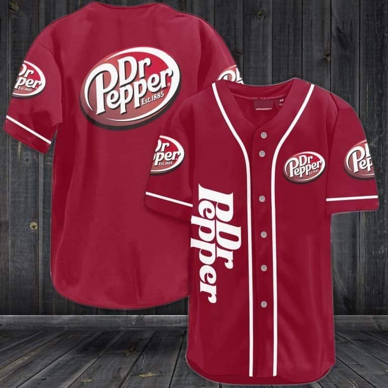 Red Dr Pepper Baseball Jersey Gift For Beer Drinkers Red Dr Pepper Baseball Jersey Gift For Beer Drinkers
