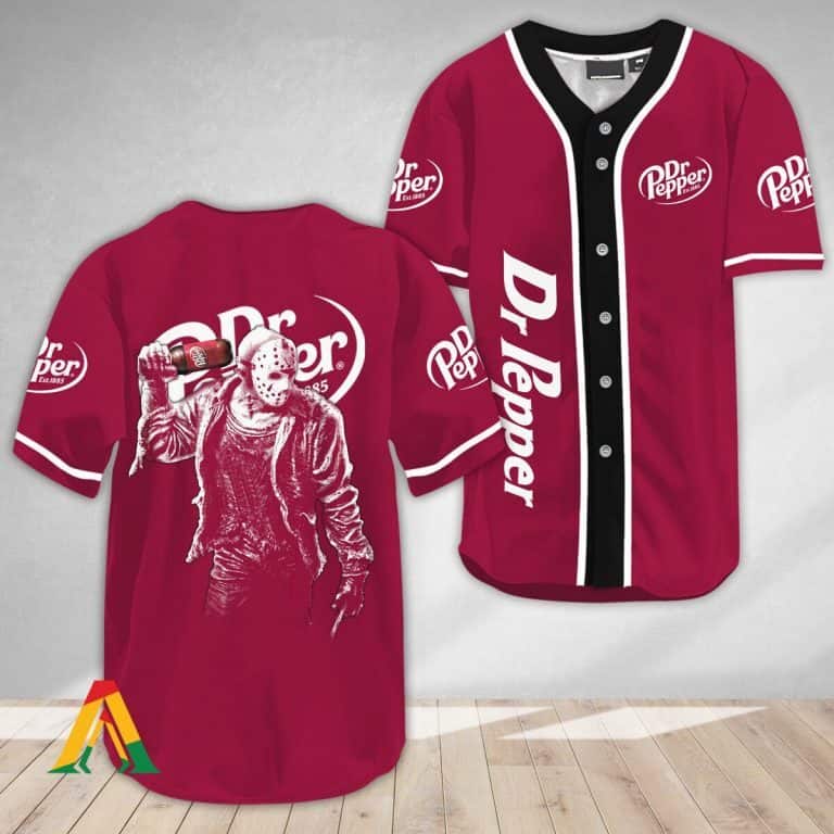 Jason Voorhees Dr Pepper Beer Baseball Jersey Sports Gift For Him Jason Voorhees Dr Pepper Beer Baseball Jersey Sports Gift For Him