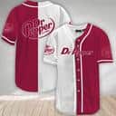 White And Crimson Split Dr Pepper Baseball Jersey Beer Lovers Gift