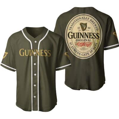 Army Green Guinness Baseball Jersey Gift For Beer Lovers Army Green Guinness Baseball Jersey Gift For Beer Lovers