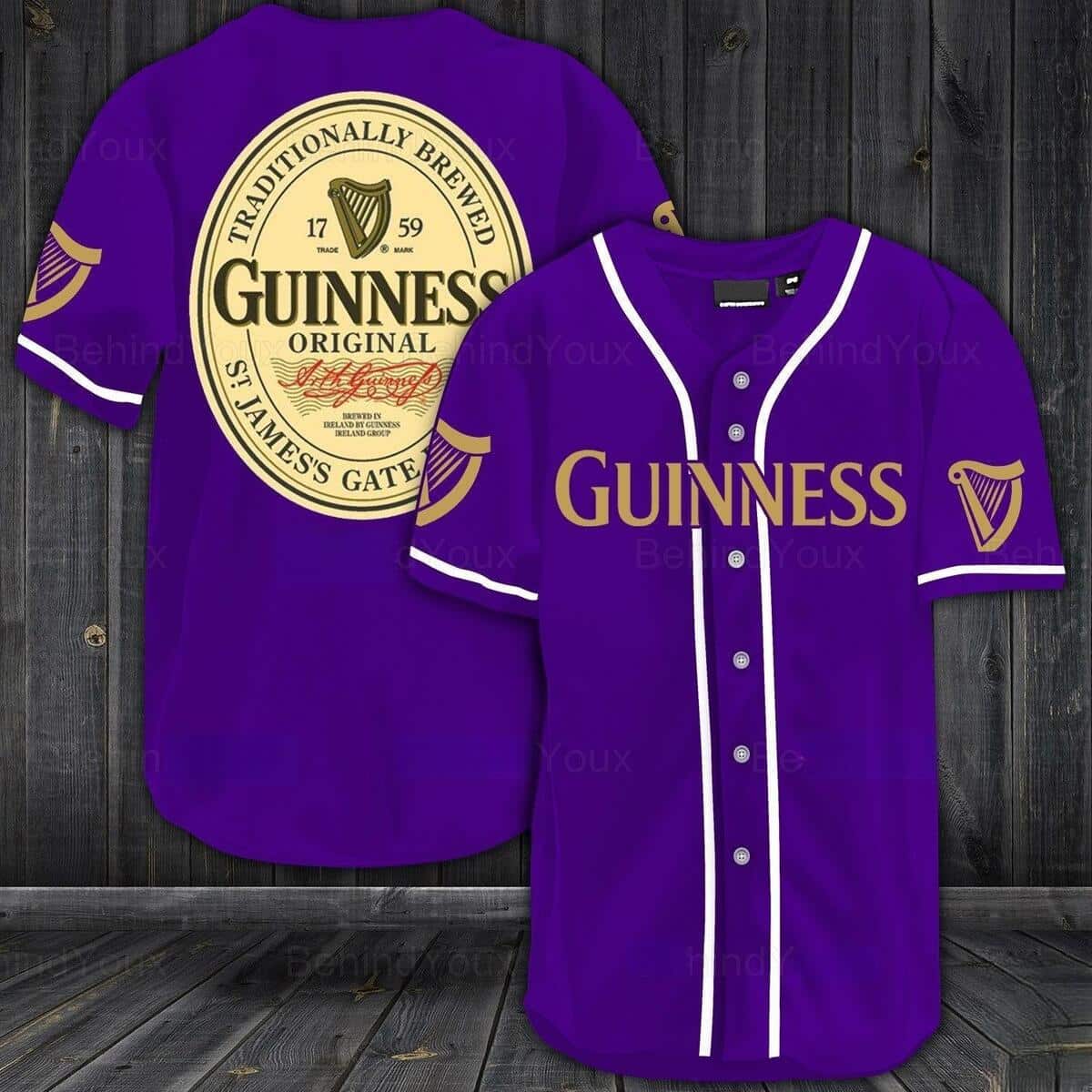 Purple Guinness Beer Baseball Jersey Gift For Sport Dad Purple Guinness Beer Baseball Jersey Gift For Sport Dad