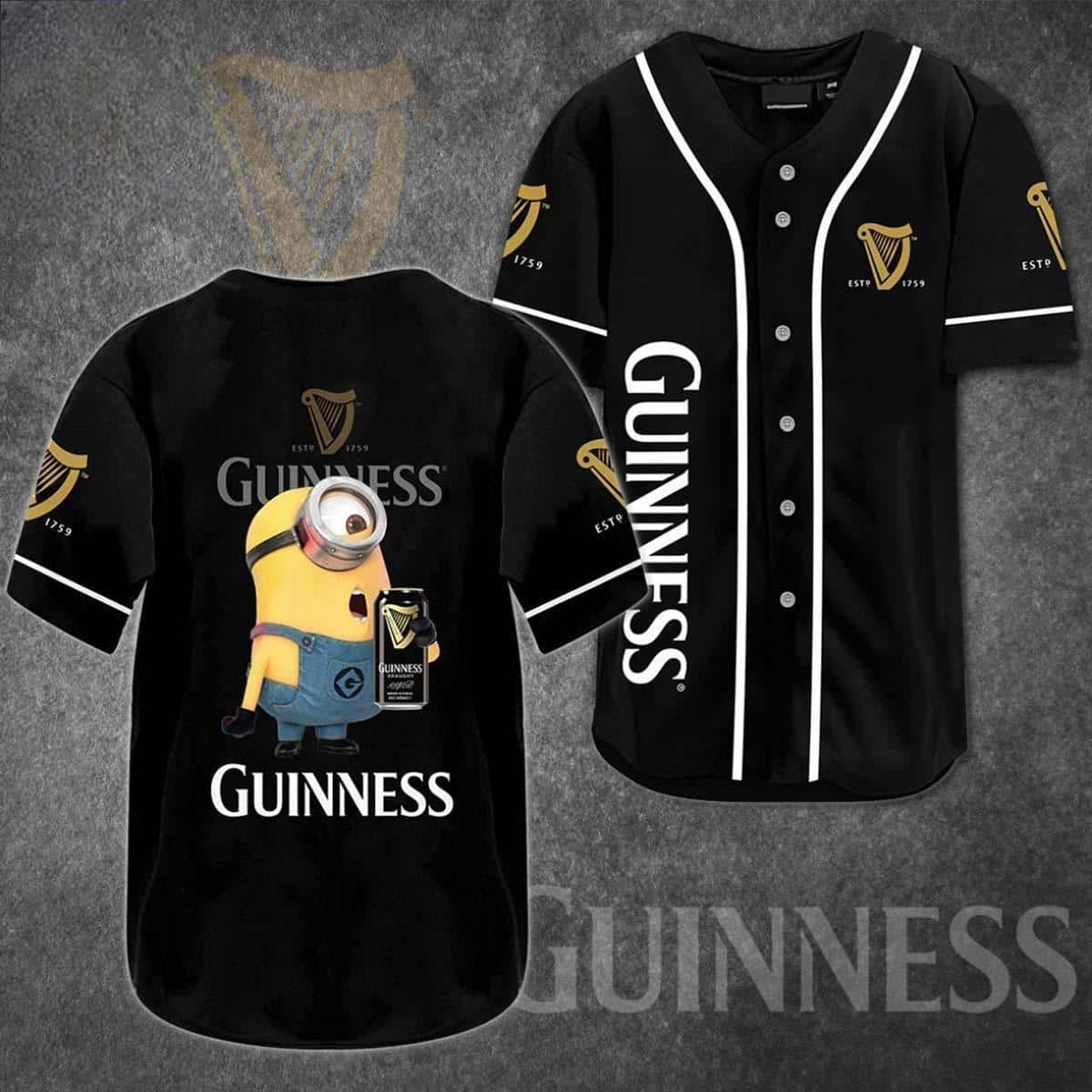 Minion Guinness Baseball Jersey Beer Lovers Gift Minion Guinness Baseball Jersey Beer Lovers Gift