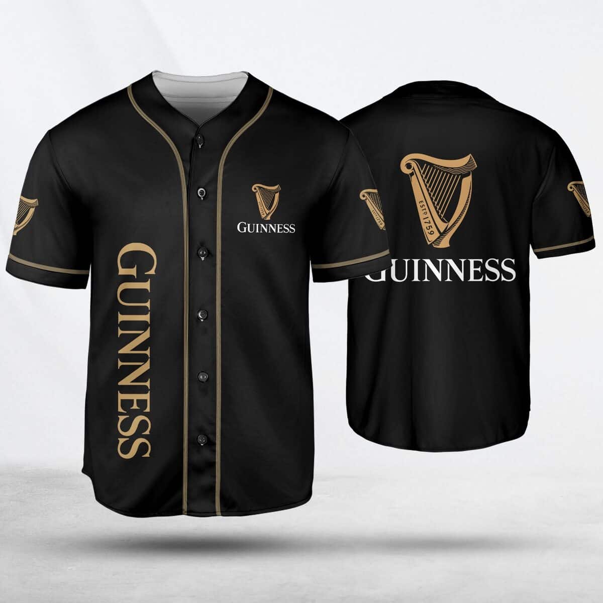Black Guinness Beer Baseball Jersey Gift For Sport Dad