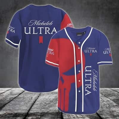 Red Skull Michelob ULTRA Baseball Jersey Gift For Beer Lovers