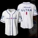 White Michelob ULTRA Baseball Jersey Gift For Beer Drinkers