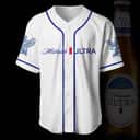 White Michelob ULTRA Baseball Jersey Gift For Beer Drinkers White Michelob ULTRA Baseball Jersey Gift For Beer Drinkers