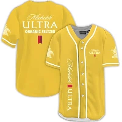 Yellow Michelob ULTRA Organic Seltzer Baseball Jersey Beer Lovers Gift Yellow Michelob ULTRA Organic Seltzer Baseball Jersey Beer Lovers Gift