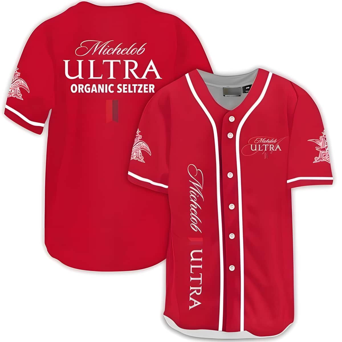 Red Michelob ULTRA Organic Seltzer Baseball Jersey Gift For Beer Lovers Red Michelob ULTRA Organic Seltzer Baseball Jersey Gift For Beer Lovers