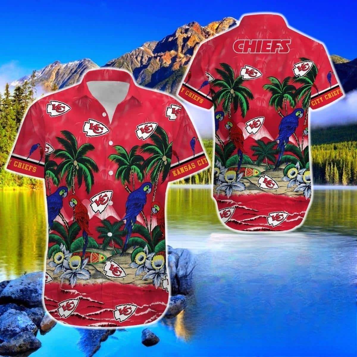 Parrot Aloha NFL Kansas City Chiefs Hawaiian Shirt Summer Beach Gift Parrot Aloha NFL Kansas City Chiefs Hawaiian Shirt Summer Beach Gift