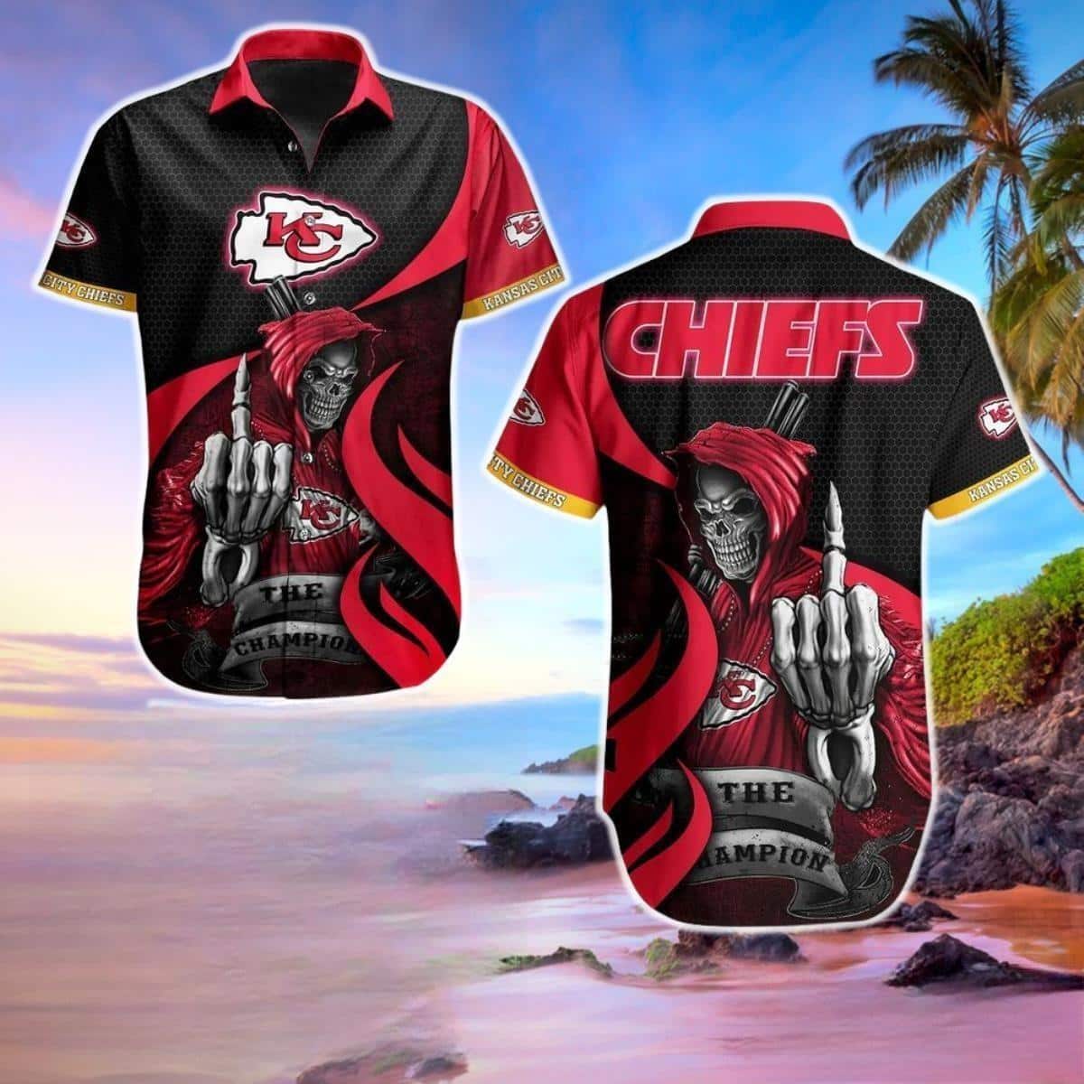 Aloha NFL Kansas City Chiefs Hawaiian Shirt Horror Skull Aloha NFL Kansas City Chiefs Hawaiian Shirt Horror Skull