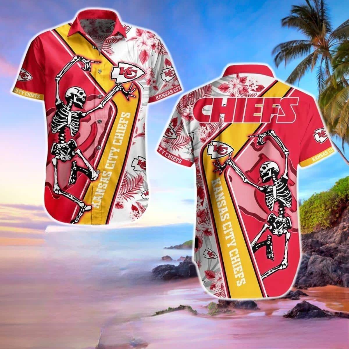 Summer Aloha Skeleton NFL Kansas City Chiefs Hawaiian Shirt