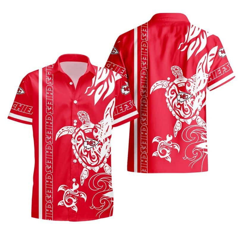 Summer Aloha NFL Kansas City Chiefs Hawaiian Shirt Turtle Pattern Summer Aloha NFL Kansas City Chiefs Hawaiian Shirt Turtle Pattern