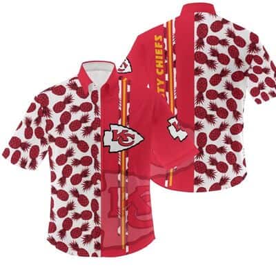 NFL Kansas City Chiefs Hawaiian Shirt Pineapple Pattern Summer Aloha NFL Kansas City Chiefs Hawaiian Shirt Pineapple Pattern Summer Aloha