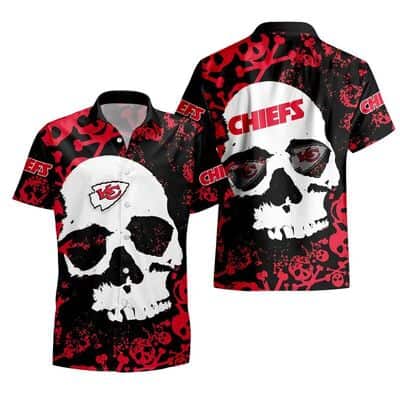 NFL Kansas City Chiefs Hawaiian Shirt White Skull Aloha