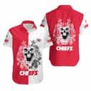 Aloha NFL Kansas City Chiefs Hawaiian Shirt Flower Skull Gift For Football Fans Aloha NFL Kansas City Chiefs Hawaiian Shirt Flower Skull Gift For Football Fans