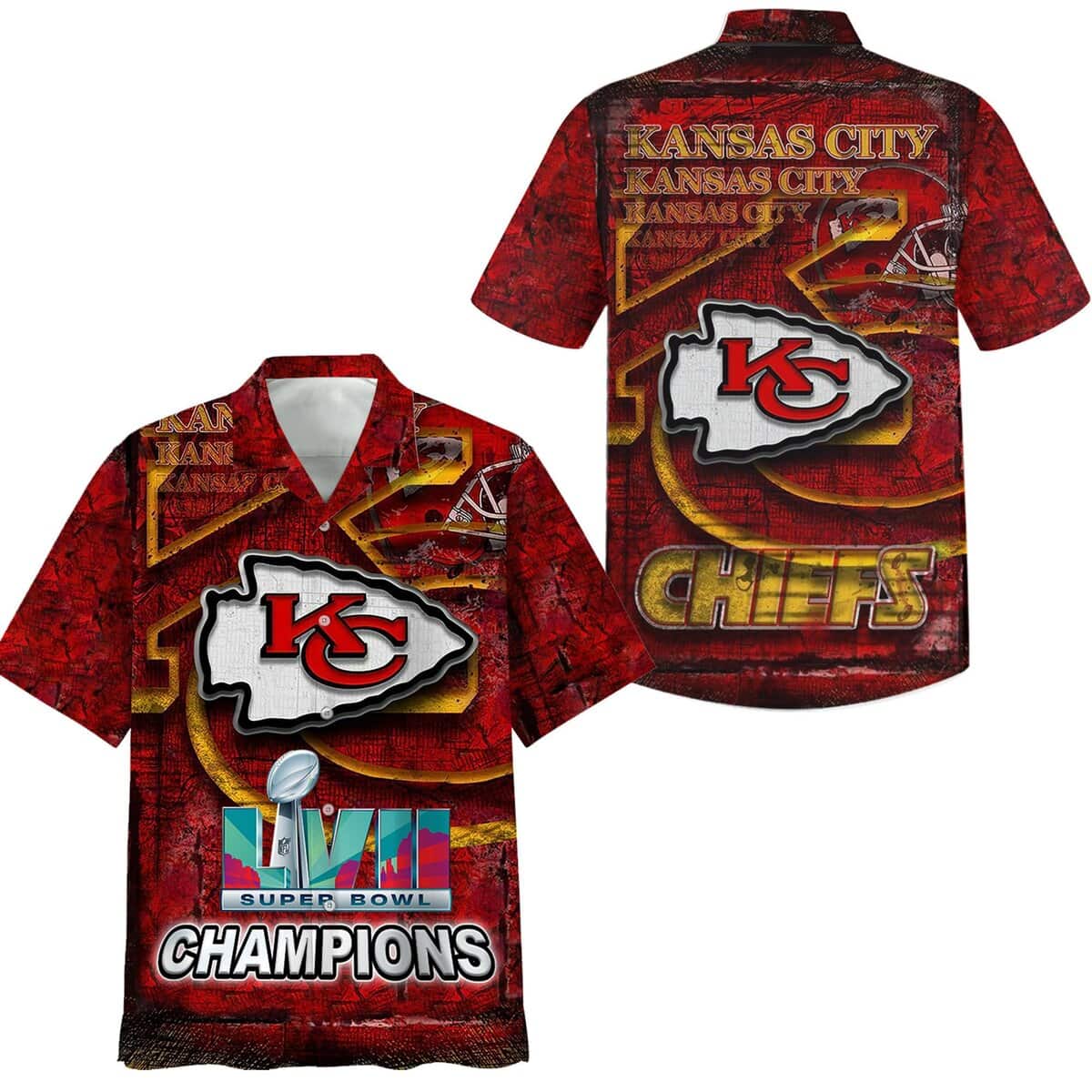 NFL Kansas City Chiefs Hawaiian Shirt Super Bowl LVII Champions