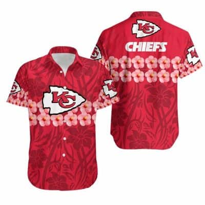 Flower and Logo NFL Kansas City Chiefs Hawaiian Shirt Flower and Logo NFL Kansas City Chiefs Hawaiian Shirt