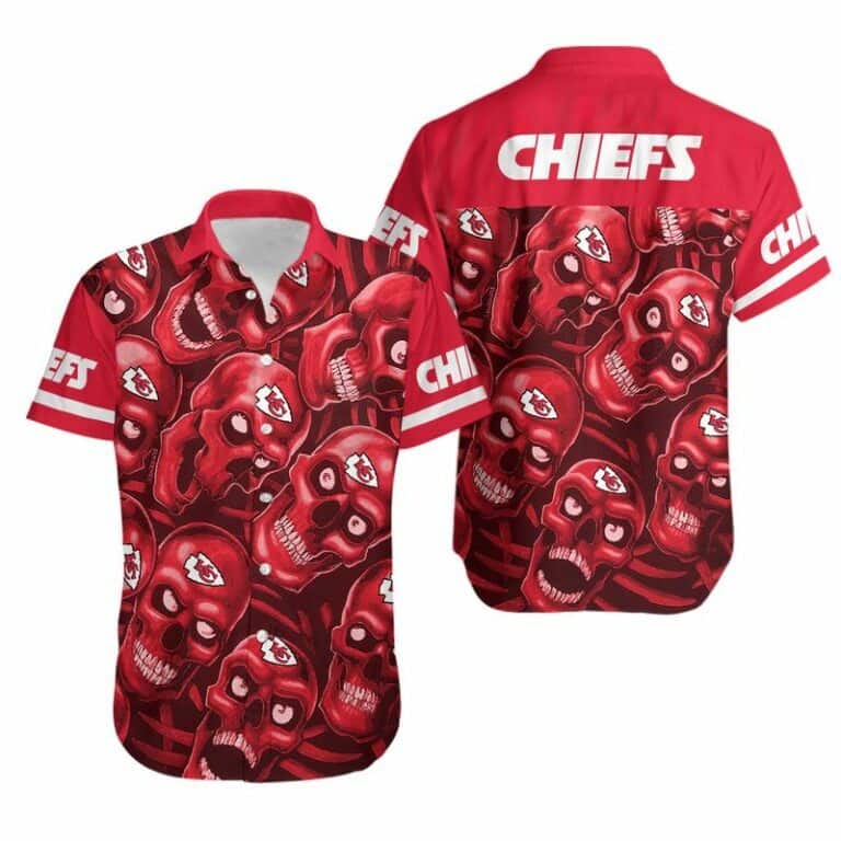 Red Aloha NFL Kansas City Chiefs Hawaiian Shirt Dangerous Smiling Skull