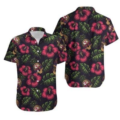 Black Aloha NFL Kansas City Chiefs Hawaiian Shirt Pinapple Skull