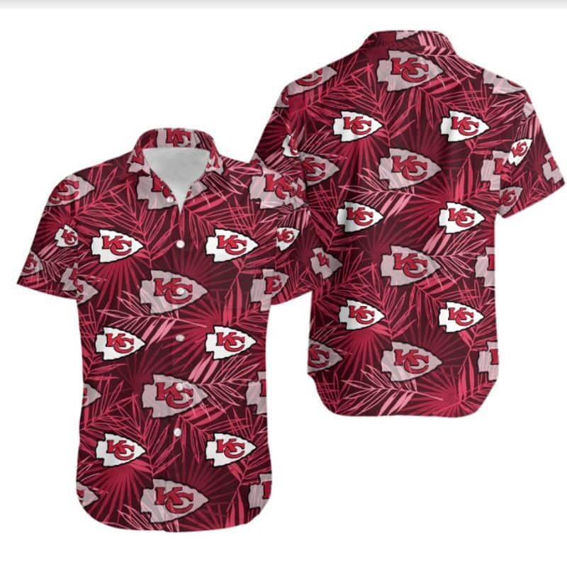 NFL Kansas City Chiefs Hawaiian Shirt Palm Leaves Pattern Beach Lovers Gift