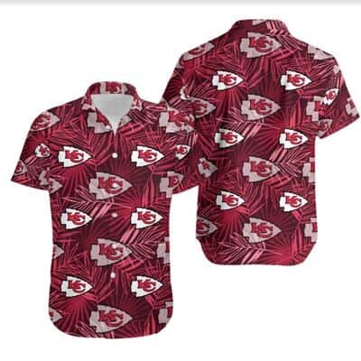 NFL Kansas City Chiefs Hawaiian Shirt Palm Leaves Pattern Beach Lovers Gift NFL Kansas City Chiefs Hawaiian Shirt Palm Leaves Pattern Beach Lovers Gift