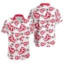 NFL Kansas City Chiefs Hawaiian Shirt Leaves Pattern White Aloha NFL Kansas City Chiefs Hawaiian Shirt Leaves Pattern White Aloha
