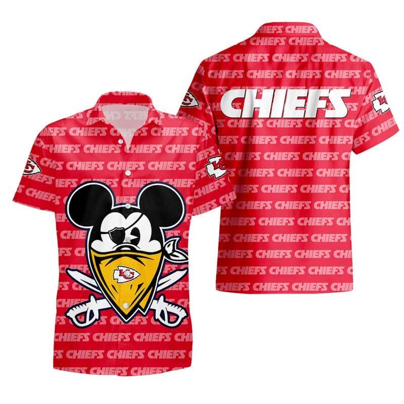 NFL Kansas City Chiefs Hawaiian Shirt Evil Mickey Mouse NFL Kansas City Chiefs Hawaiian Shirt Evil Mickey Mouse
