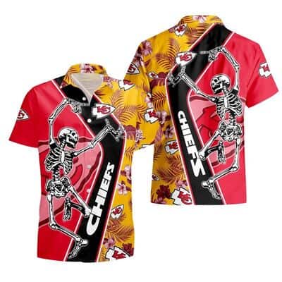 NFL Kansas City Chiefs Hawaiian Shirt Dancing Skull Gift For Football Fans
