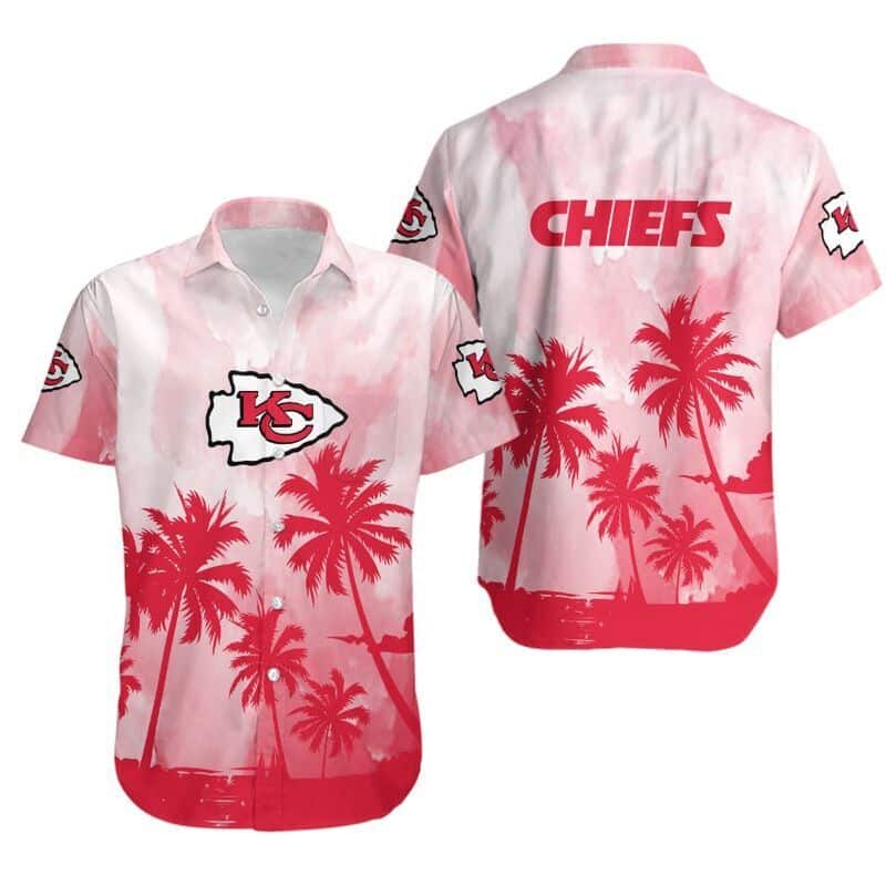 NFL Kansas City Chiefs Hawaiian Shirt Coconut Trees Summer Beach Gift NFL Kansas City Chiefs Hawaiian Shirt Coconut Trees Summer Beach Gift