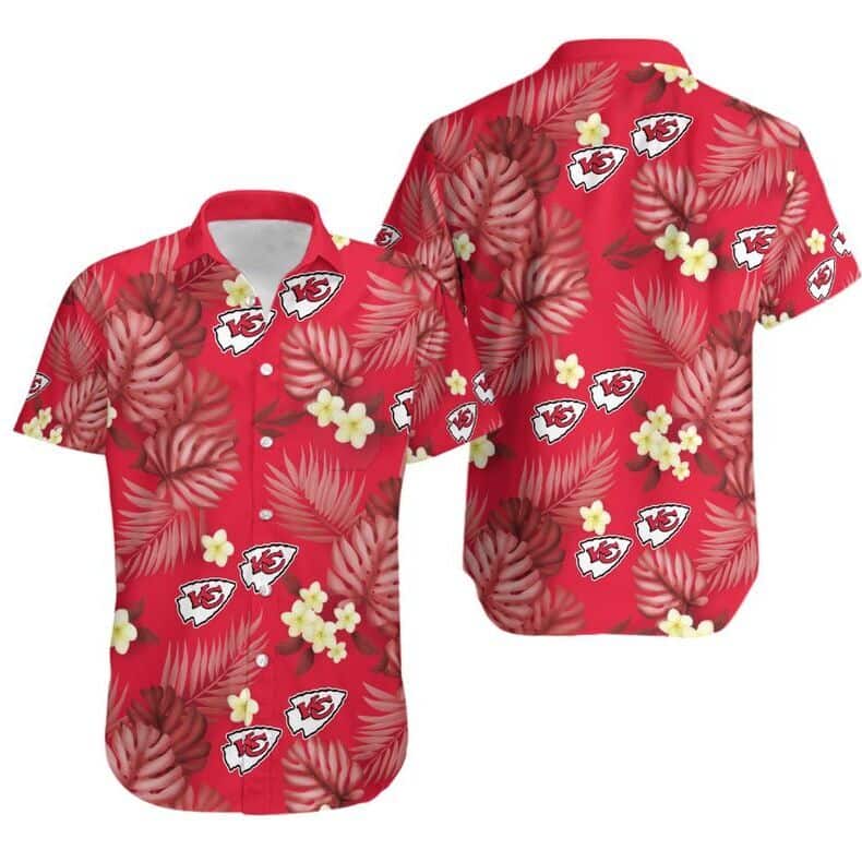 NFL Kansas City Chiefs Hawaiian Shirt Palm Leaves Pattern NFL Kansas City Chiefs Hawaiian Shirt Palm Leaves Pattern